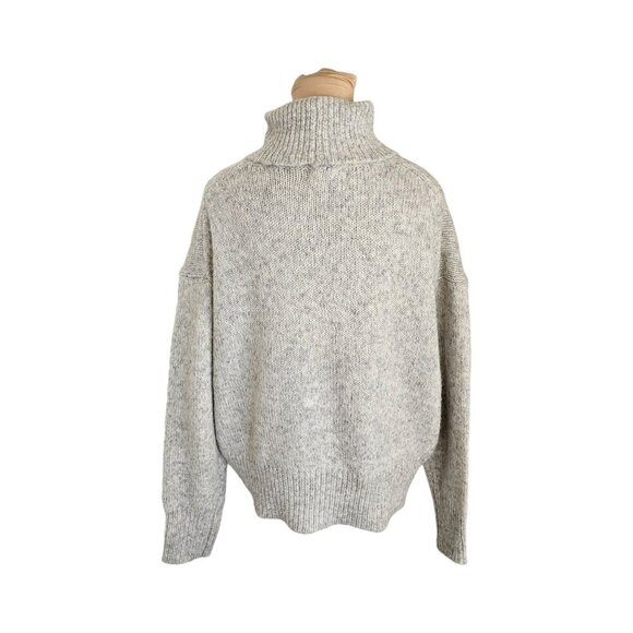 For The Republic Light Grey Turtle Neck Alpaca Blend Sweater Sz M - Picture 5 of 8